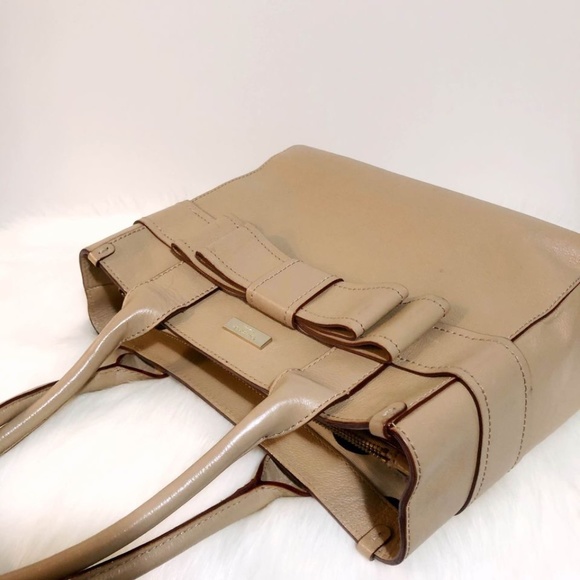 Authentic Kate spade beige taupe tote satchel shoulder side bag purse - Picture 4 of 4